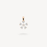 Five Petal Flower Diamond Pendant