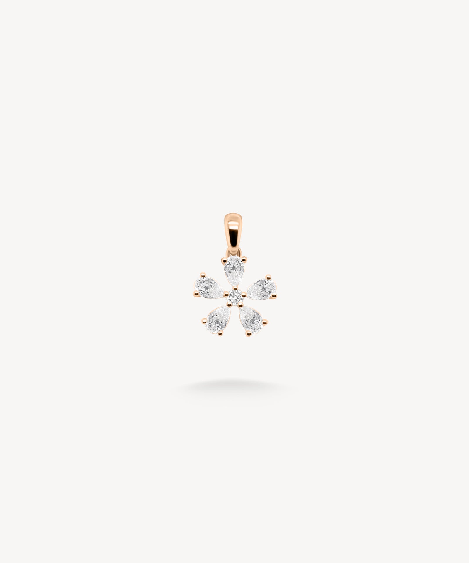 Five Petal Flower Diamond Pendant