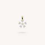 Five Petal Flower Diamond Pendant