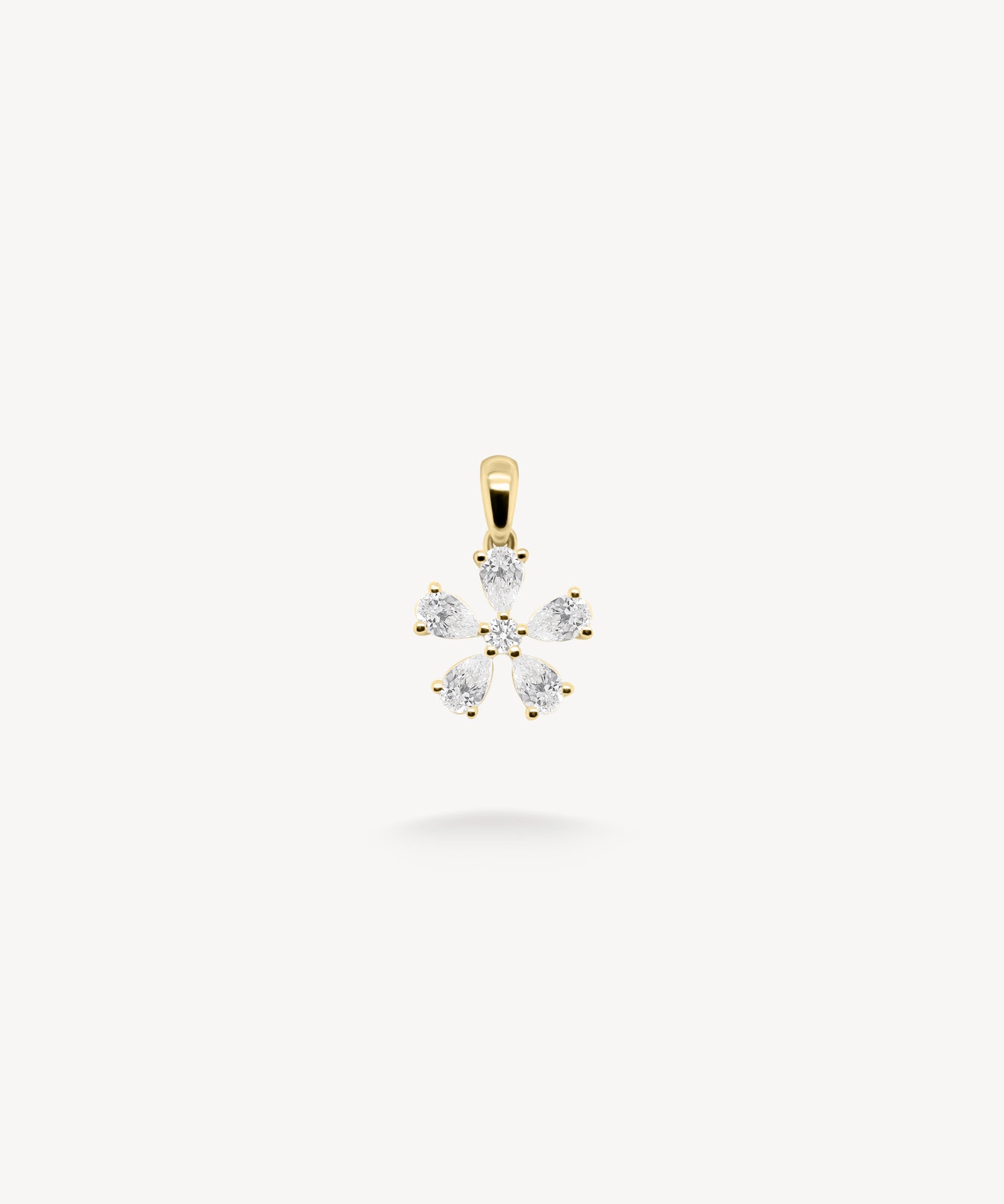Five Petal Flower Diamond Pendant