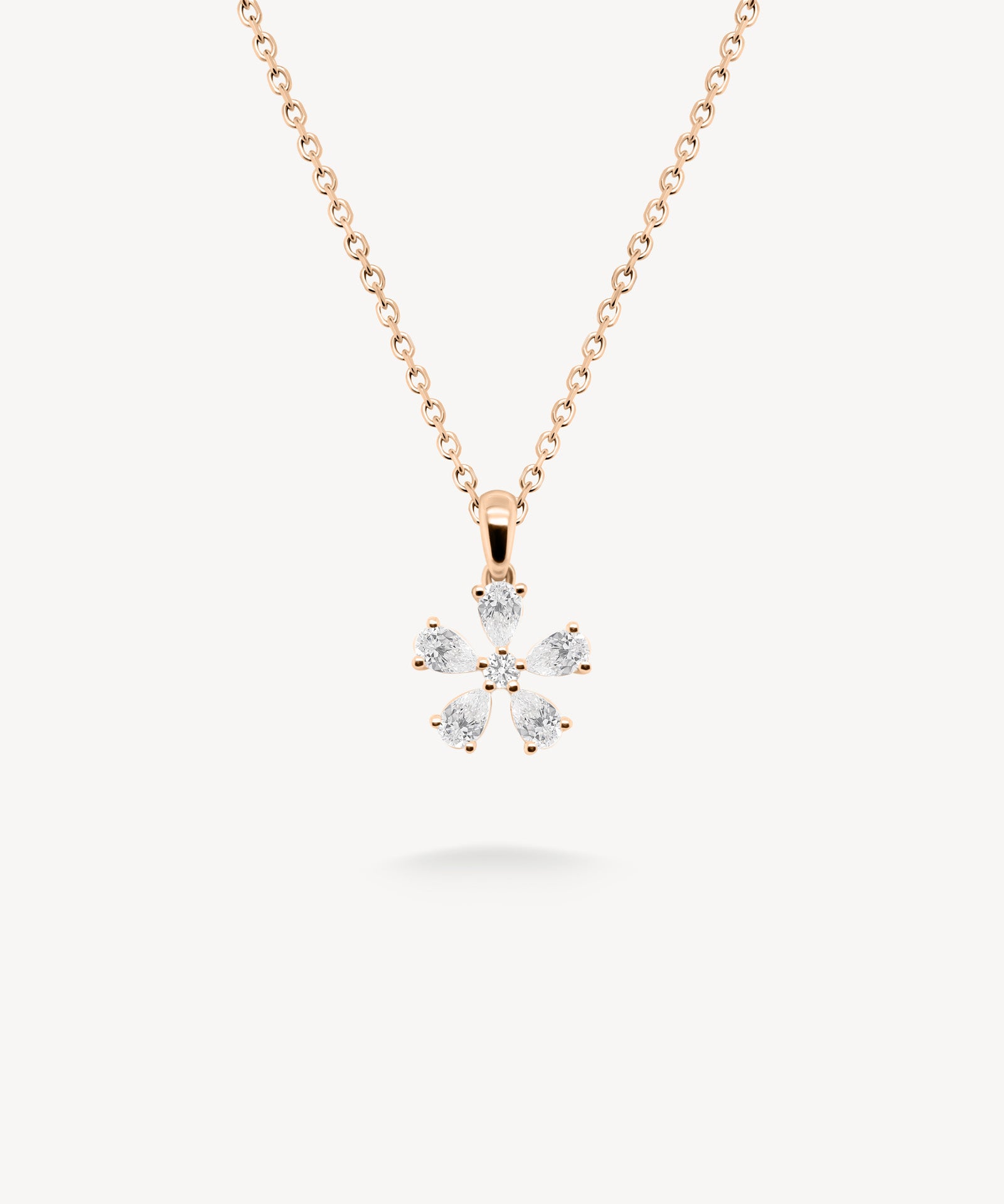 Five Petal Flower Diamond Necklace