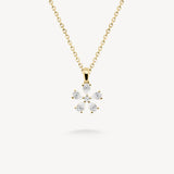 Five Petal Flower Diamond Necklace