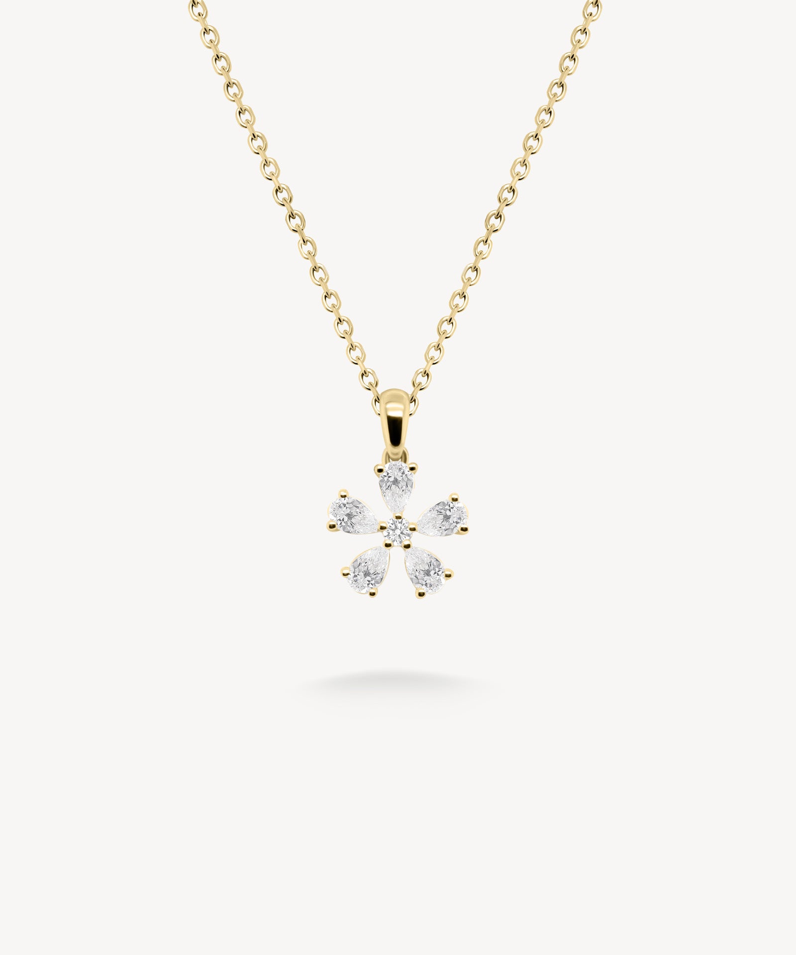 Five Petal Flower Diamond Necklace