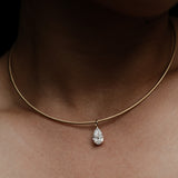 Pear Cut Diamond Solitaire Collar Necklace