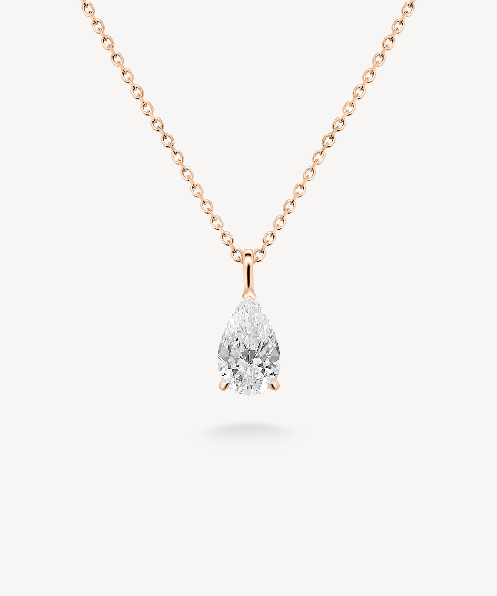 Pear Cut Diamond Solitaire Necklace