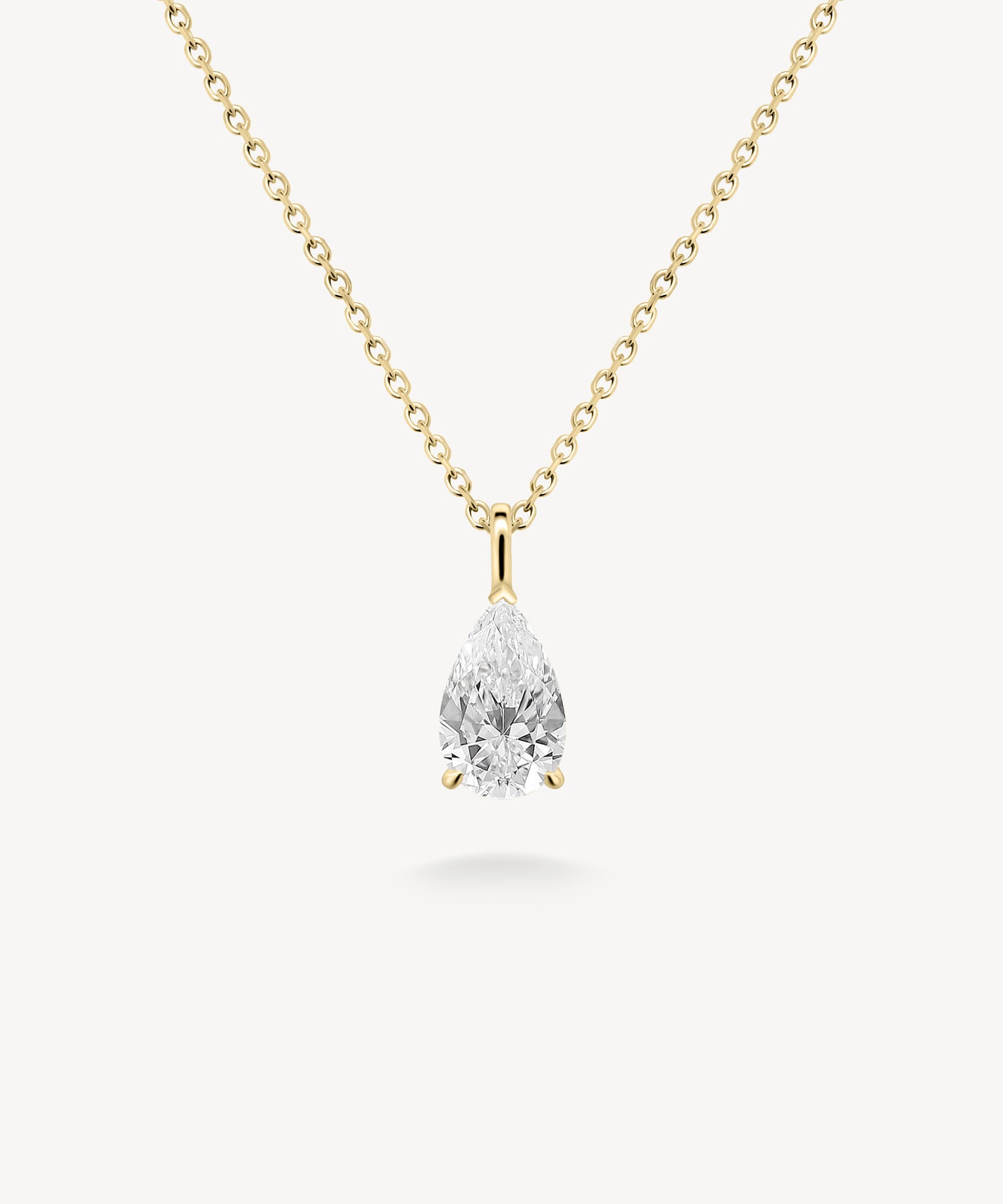 Pear Cut Diamond Solitaire Necklace