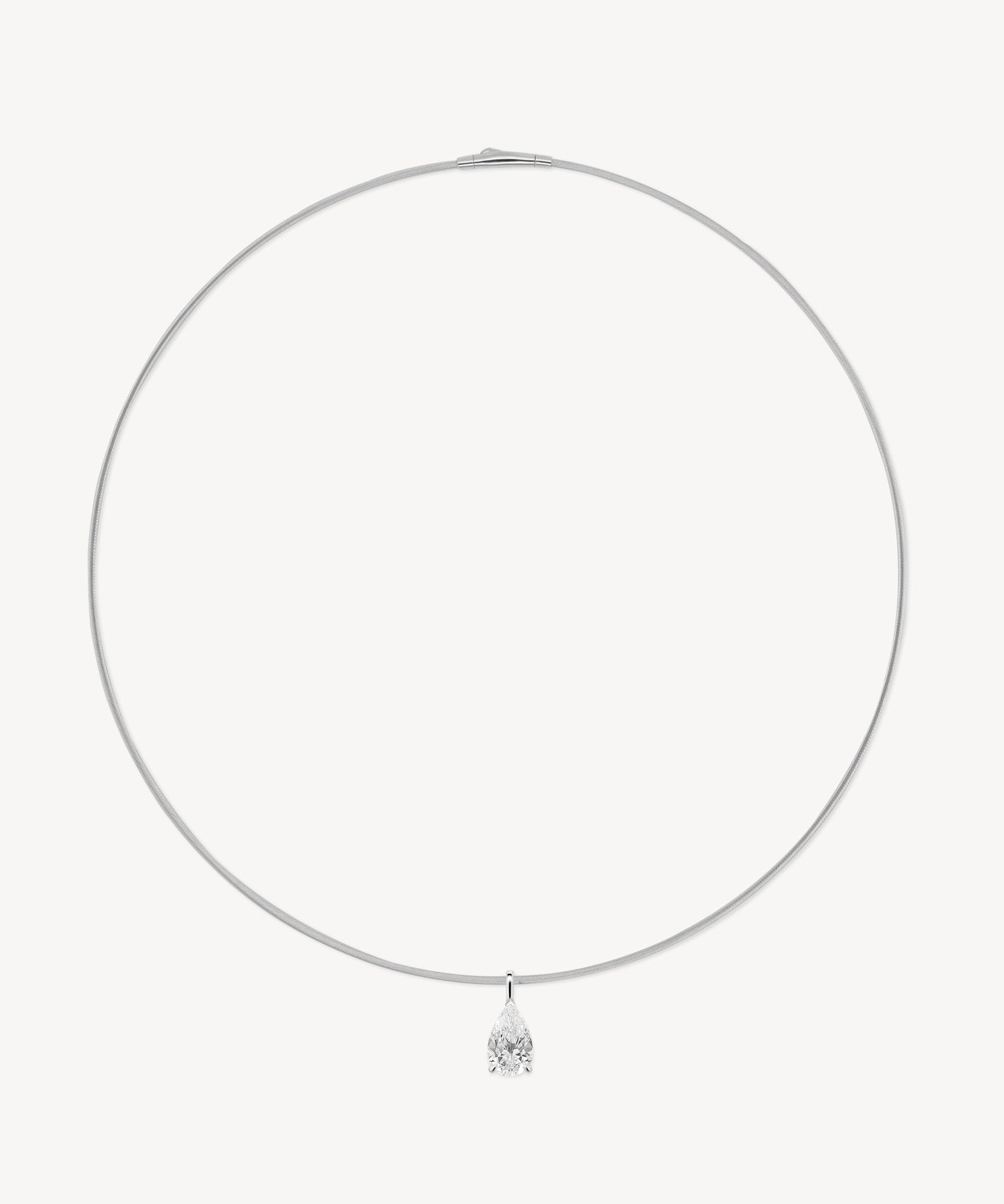 Pear Cut Diamond Solitaire Collar Necklace