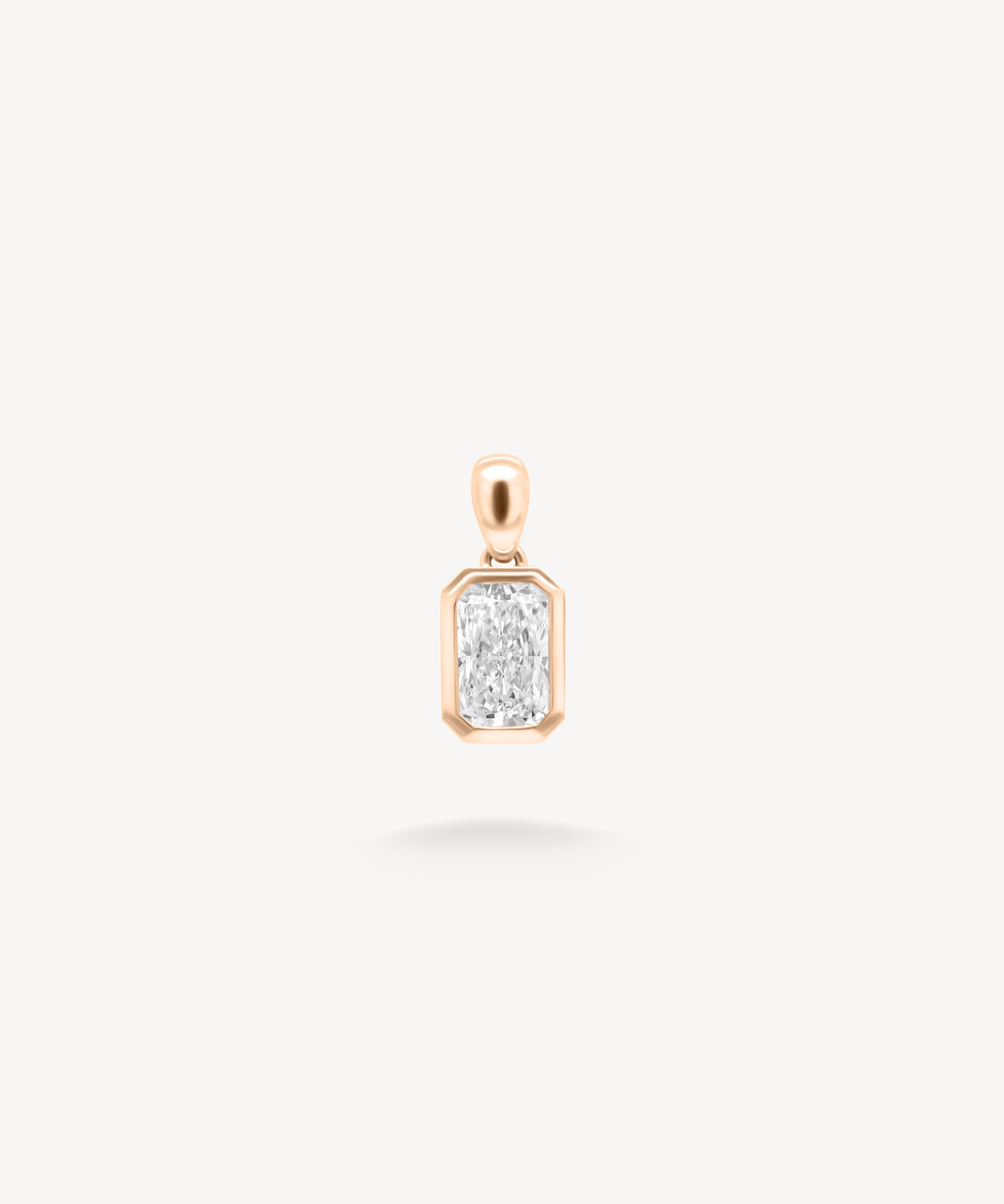Radiant Cut Diamond Solitaire Bezel Pendant