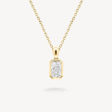Radiant Cut Diamond Solitaire Bezel Necklace
