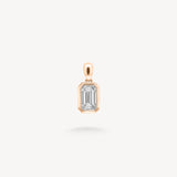 Emerald Cut Diamond Solitaire Bezel Pendant