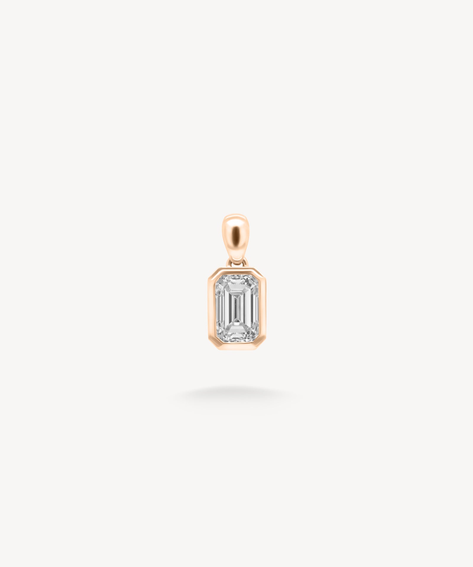 Emerald Cut Diamond Solitaire Bezel Pendant