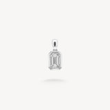 Emerald Cut Diamond Solitaire Bezel Pendant