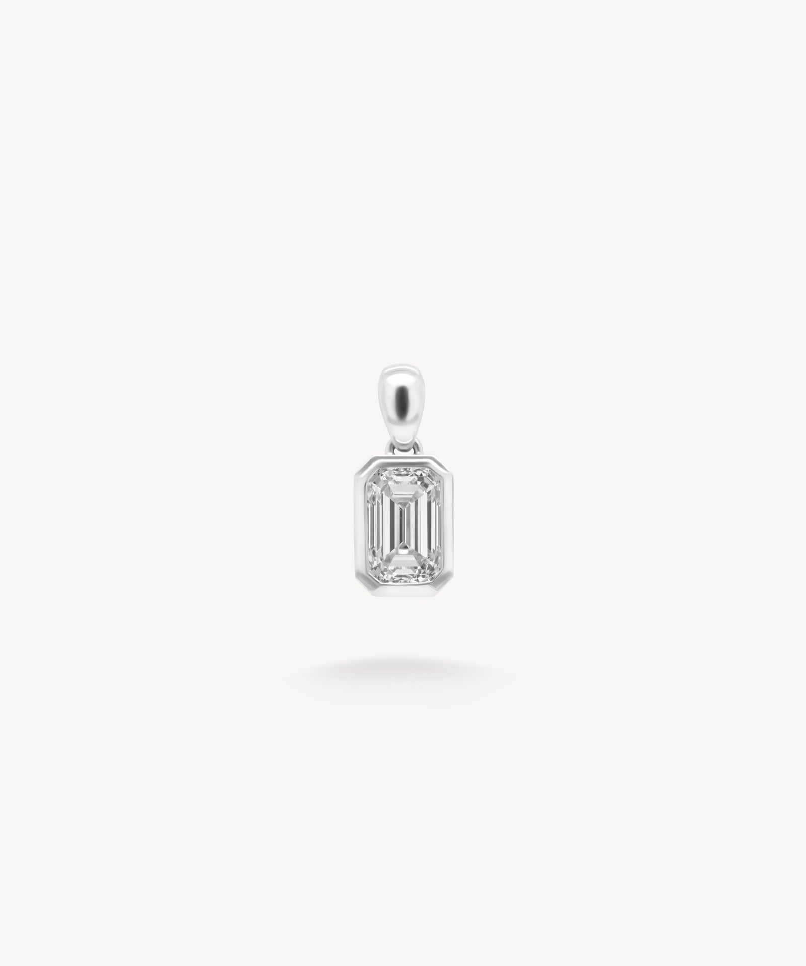 Emerald Cut Diamond Solitaire Bezel Pendant