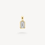 Emerald Cut Diamond Solitaire Bezel Pendant