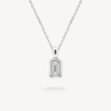 Emerald Cut Diamond Solitaire Bezel Necklace