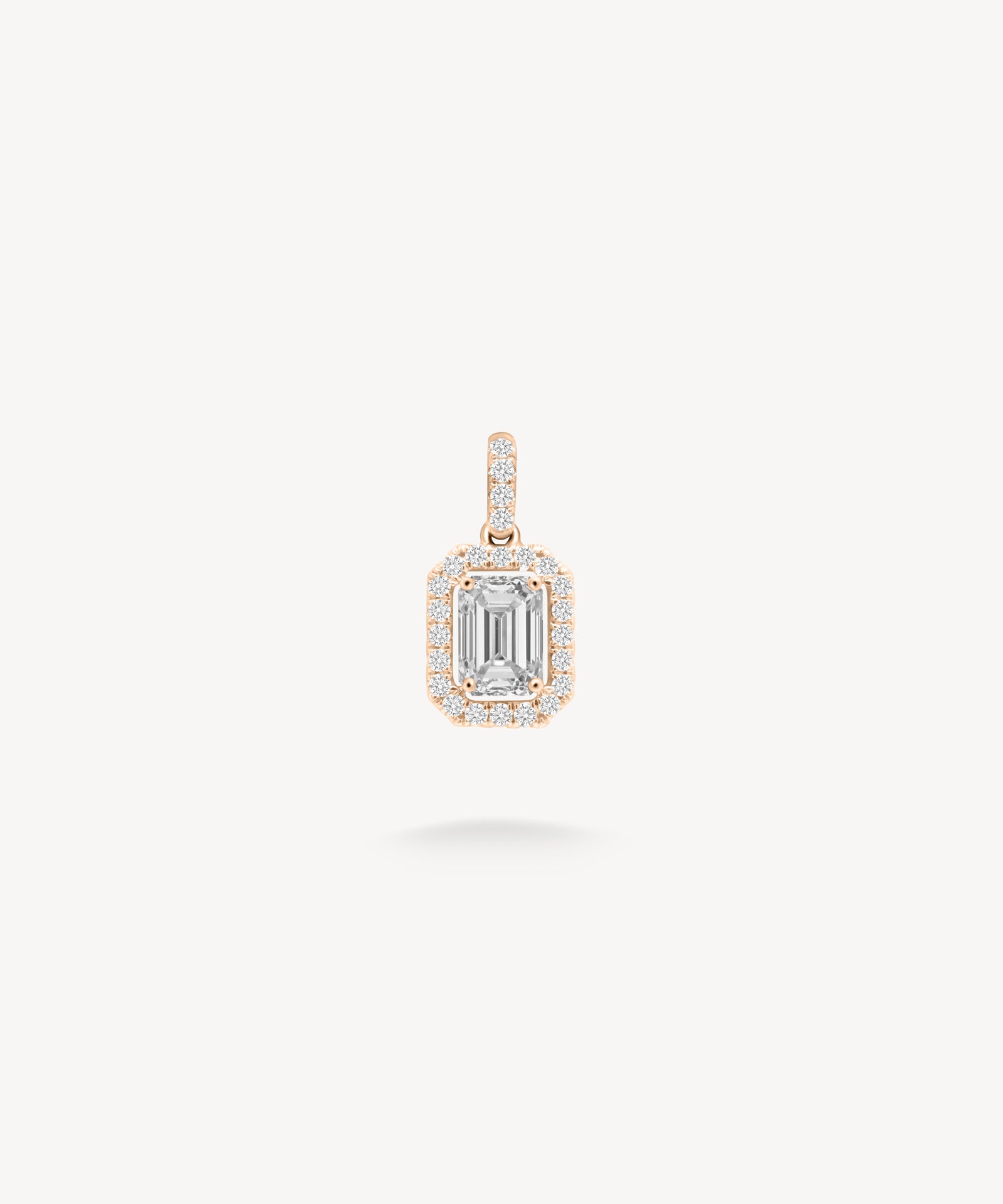 Emerald Cut Diamond Halo Pendant