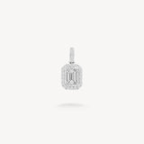 Emerald Cut Diamond Halo Pendant