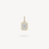 Emerald Cut Diamond Halo Pendant
