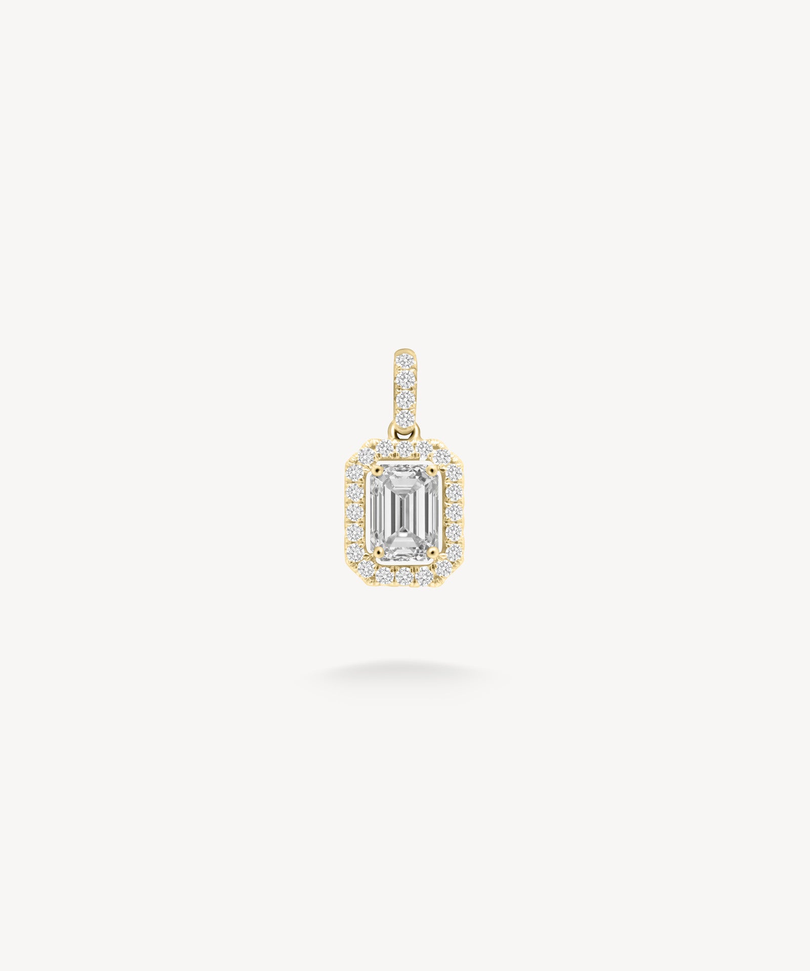 Emerald Cut Diamond Halo Pendant