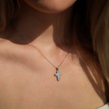 Emerald Cut Diamond Cross Pendant