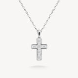 Emerald Cut Diamond Cross Necklace