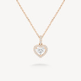 Medium Heart Shaped Diamond Halo Necklace