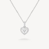 Medium Heart Shaped Diamond Halo Necklace