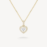 Medium Heart Shaped Diamond Halo Necklace