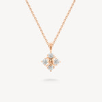 XO diamond pendant necklace in rose gold