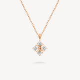 XO diamond pendant necklace in rose gold