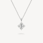 XO diamond pendant necklace in white gold