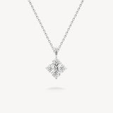 XO diamond pendant necklace in white gold