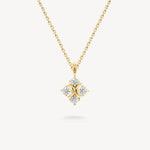 XO diamond pendant necklace in yellow gold