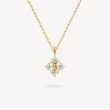 XO diamond pendant necklace in yellow gold