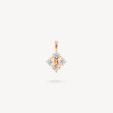 XO diamond pendant in rose gold