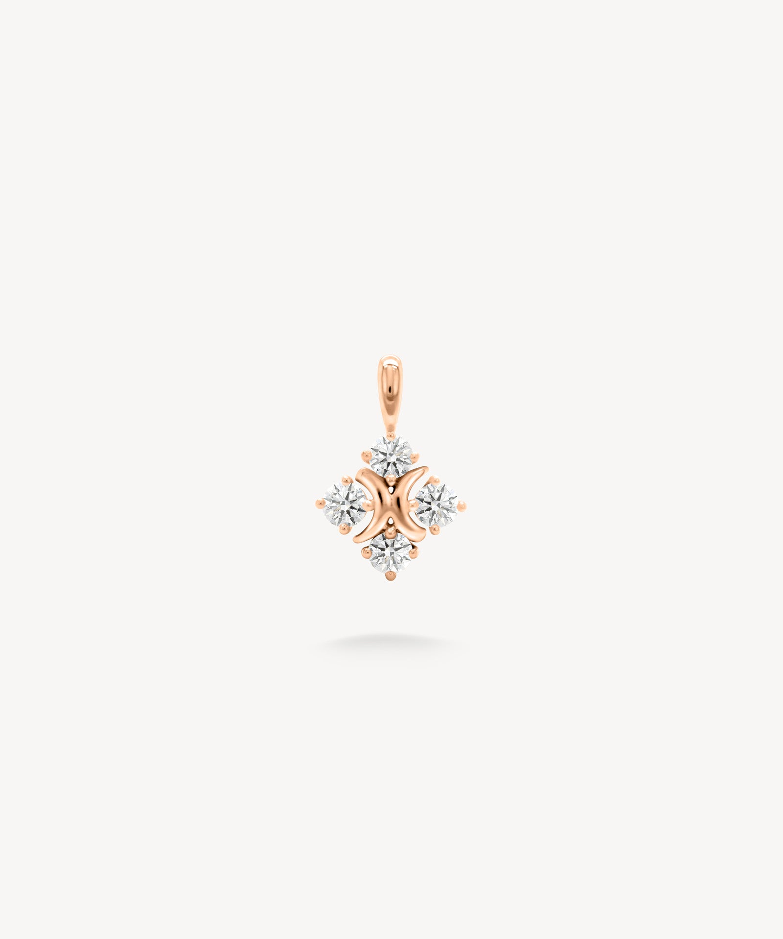 XO diamond pendant in rose gold