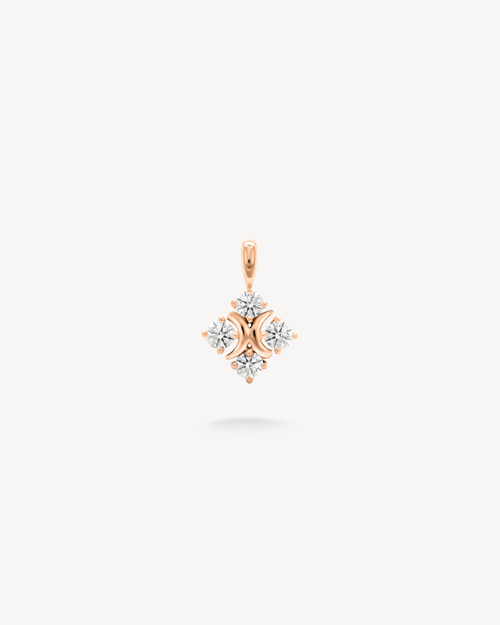 XO diamond pendant in rose gold