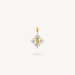 XO diamond pendant in yellow gold