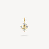 XO diamond pendant in yellow gold