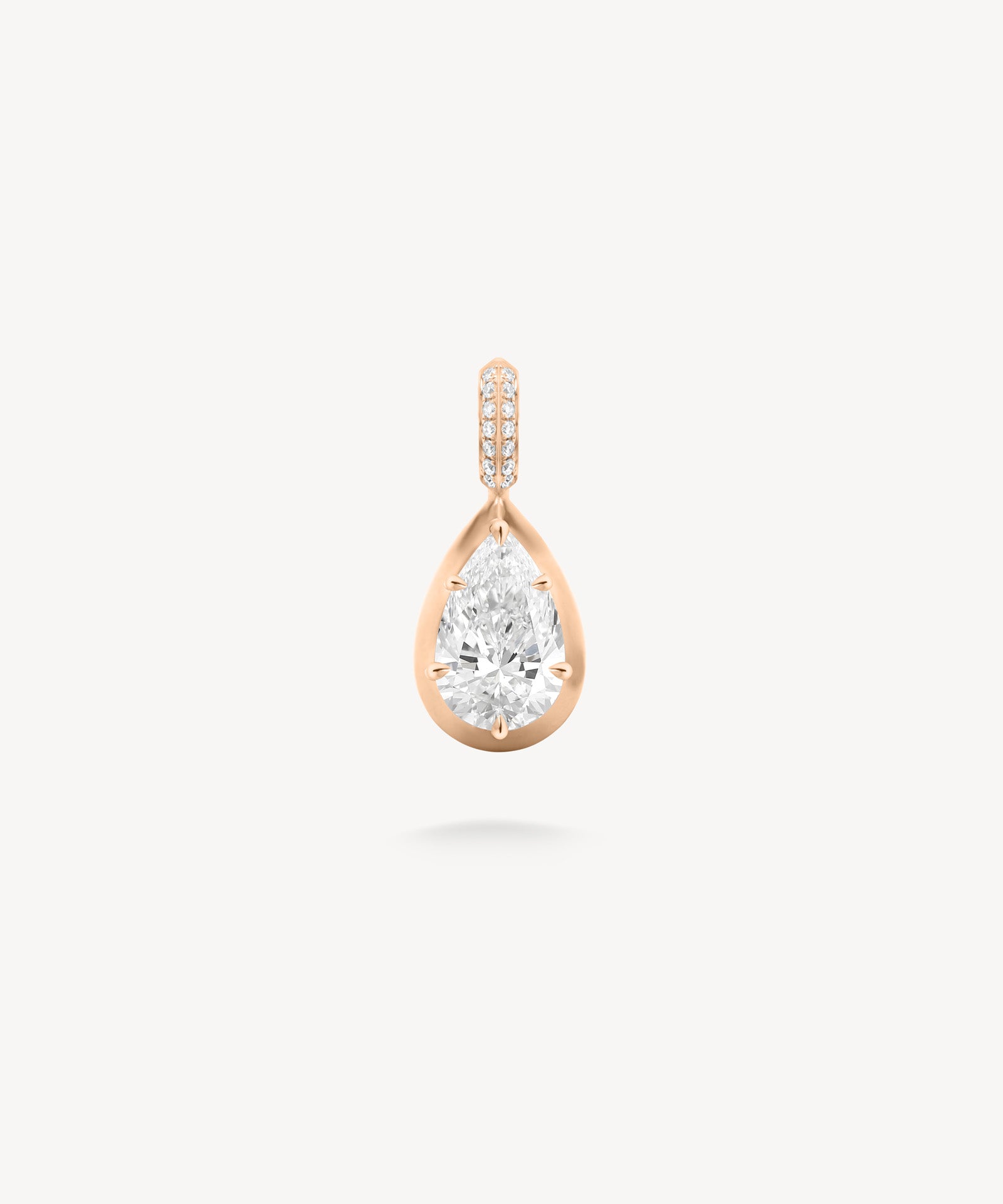 Pear Cut Diamond Prong Pendant with Hinged Knife-Edge Bail