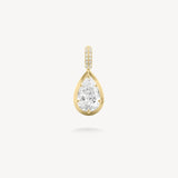 Pear Cut Diamond Prong Pendant with Hinged Knife-Edge Bail