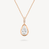 Pear Cut Diamond Prong Pendant with Hinged Knife-Edge Bail Necklace