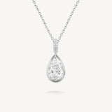 Pear Cut Diamond Prong Pendant with Hinged Knife-Edge Bail Necklace