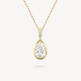 Pear Cut Diamond Prong Pendant with Hinged Knife-Edge Bail Necklace