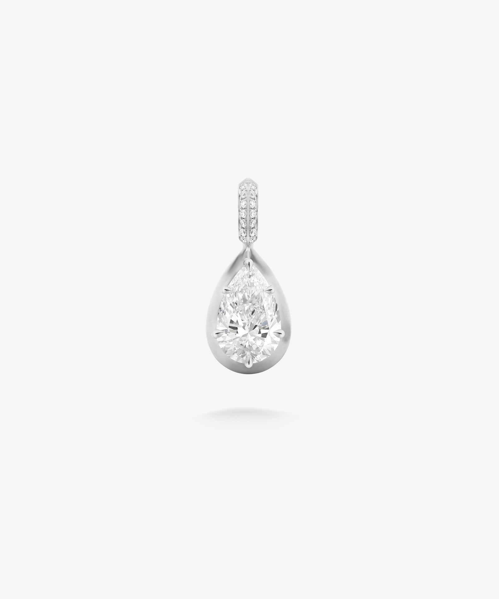Pear Cut Diamond Prong Pendant with Hinged Knife-Edge Bail