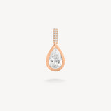 Pear Cut Diamond Bezel Pendant with Knife-Edge Bail in Matte Gold