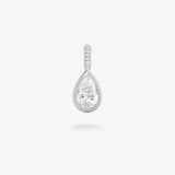 Pear Cut Diamond Bezel Pendant with Knife-Edge Bail in Matte Gold