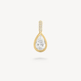 Pear Cut Diamond Bezel Pendant with Knife-Edge Bail in Matte Gold