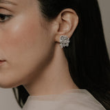 Asscher Cut Diamond Studs with Removable Mixed Cluster Crawlers