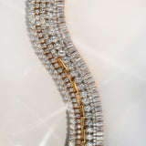 Round Cut Diamond and Half Link Tennis Bracelet